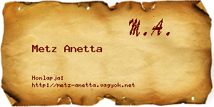 Metz Anetta névjegykártya